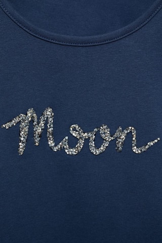 T-shirt paillettes - Bleu