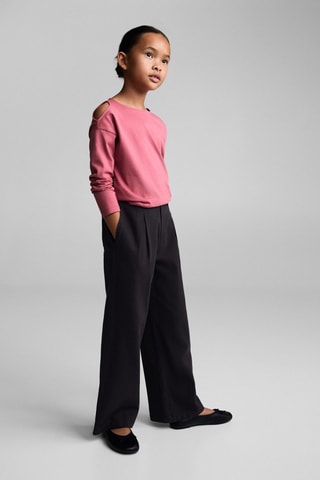 T-shirt manches longues ouvertures - Rose