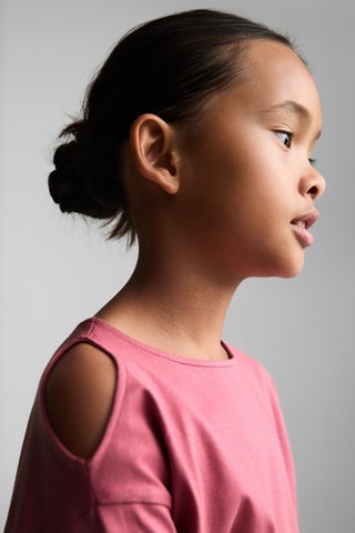 T-shirt manches longues ouvertures - Rose