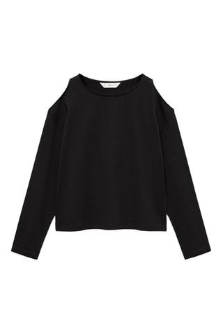 T-shirt manches longues ouvertures - Noir