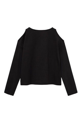 T-shirt manches longues ouvertures - Noir