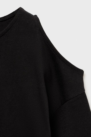 T-shirt manches longues ouvertures - Noir