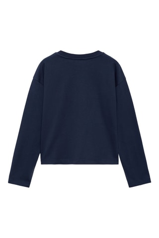 T-shirt détails relief - Bleu marine