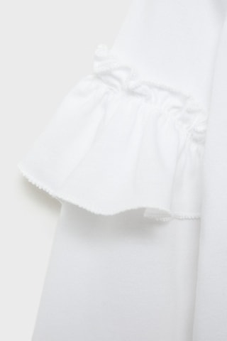 T-shirt manches longues volants - Blanc cassé