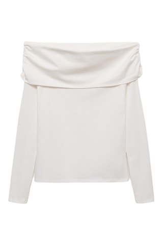 T-shirt épaules dénudées - Blanc cassé