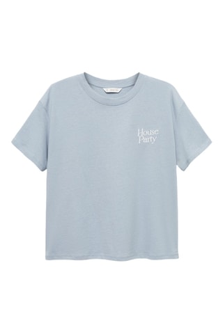 T-shirt message brodé - Blanc cassé