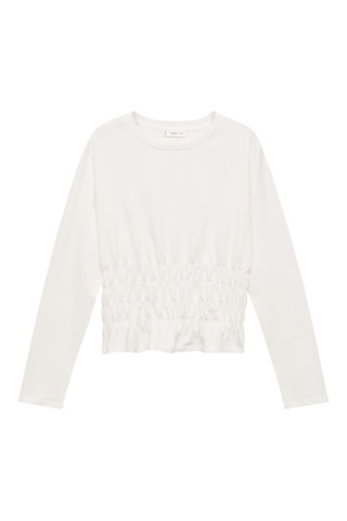 T-shirt taille froncée - Blanc cassé