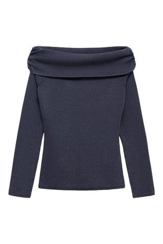 T-shirt épaules dénudées - Bleu marine