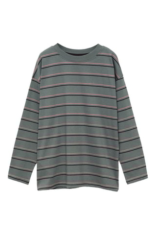 T-shirt oversize rayures - Vert