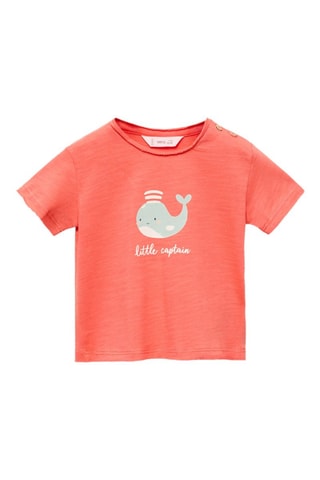 T-shirt en coton imprimé - Corail