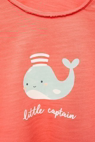 T-shirt en coton imprimé - Corail