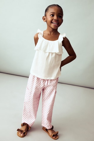 T-shirt volanté texturé - Blanc cassé