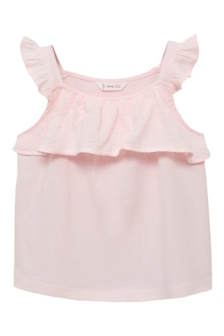 T-shirt volanté texturé - Rose