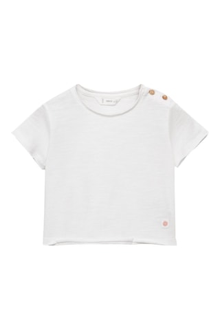 T-shirt coton boutons - Blanc