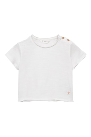 T-shirt coton boutons - Blanc