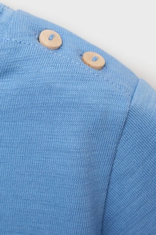 T-shirt coton boutons - Bleu marine