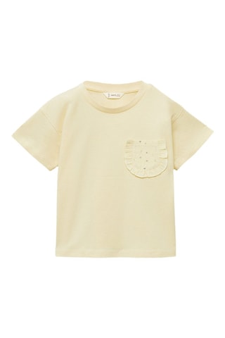 T-shirt poche plaquée - Jaune