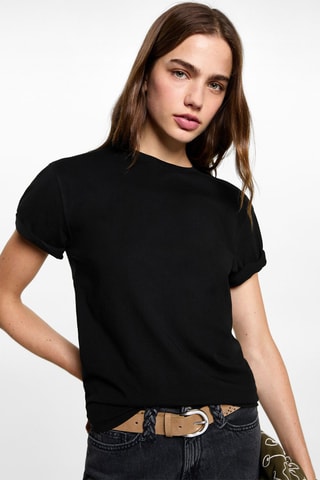 T-shirt perforé éclair - Noir