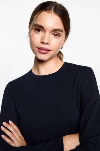 T-shirt fronces décoratives - Bleu marine