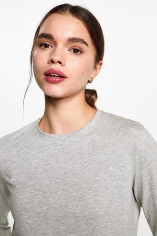 T-shirt fronces décoratives - Gris chiné