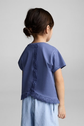 T-shirt en coton brodé - Bleu