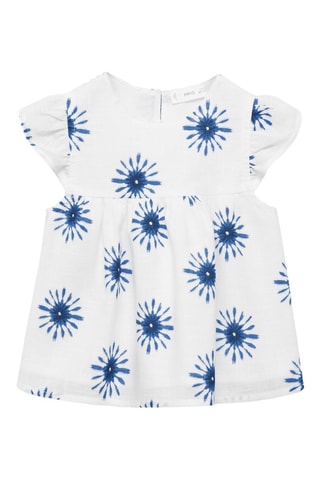 Blouse en coton imprimée - Blanc