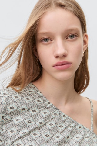 Blouse asymétrique imprimée - Gris clair