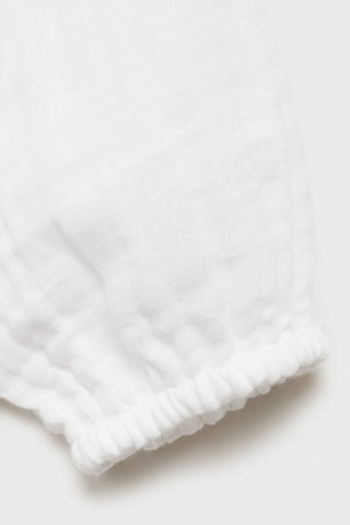 Blouse coton tissu plissé - Blanc cassé