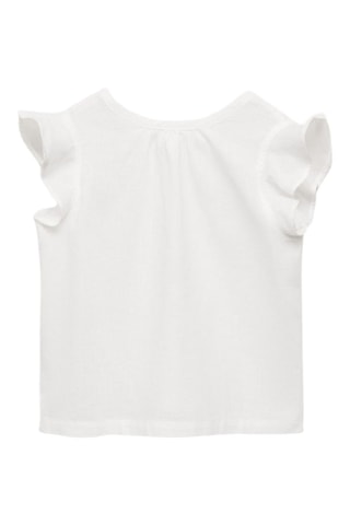 Blouse volantée lin - Blanc
