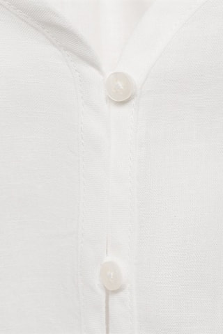 Blouse volantée lin - Blanc
