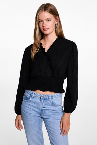 Blouse cache-coeur - Noir