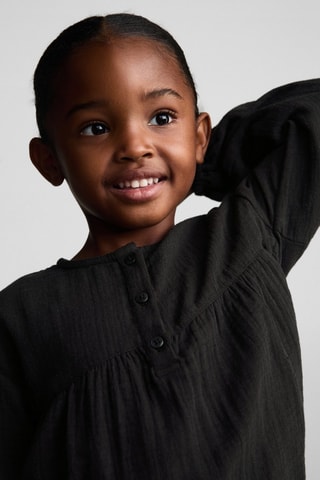 Blouse coton tissu plissé - Anthracite