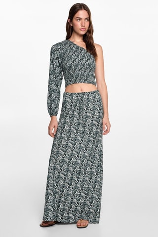 Blouse asymétrique imprimée - Noir