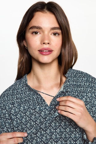 Blouse imprimée - Bleu marine