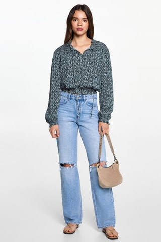 Blouse imprimée - Bleu marine