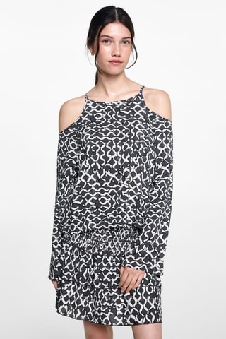 Blouse imprimée ouverture - Anthracite