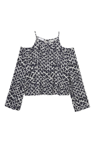 Blouse imprimée ouverture - Anthracite