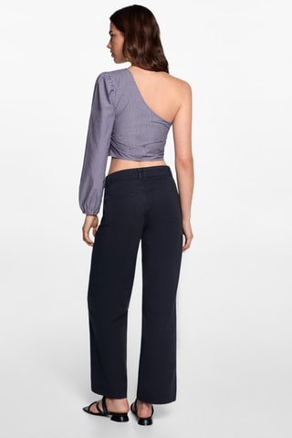 Blouse asymétrique rayures - Bleu clair