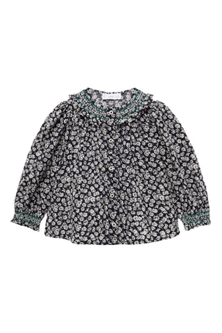 Blouse en imprimé floral - Bleu marine
