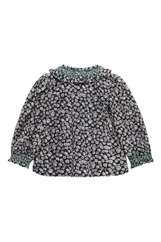 Blouse en imprimé floral - Bleu marine