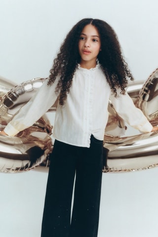 Blouse fils métallisés - Blanc cassé