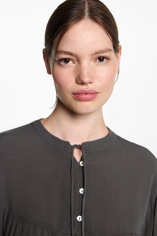 Blouse fluide col noué - Vert