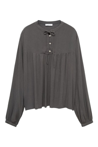 Blouse fluide col noué - Vert