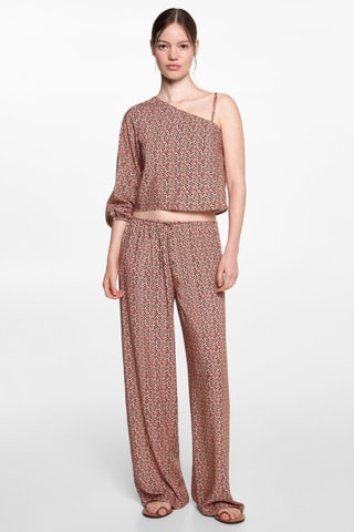 Blouse asymétrique imprimée - Orange