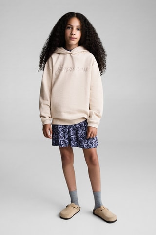 Sweat-shirt coton détails brodés - Sable