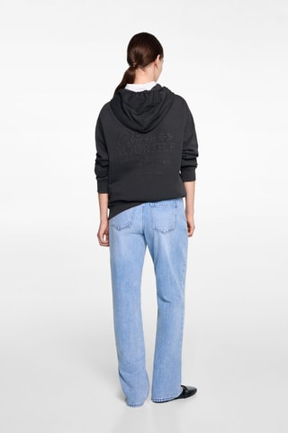 Sweat-shirt capuche broderie - Anthracite