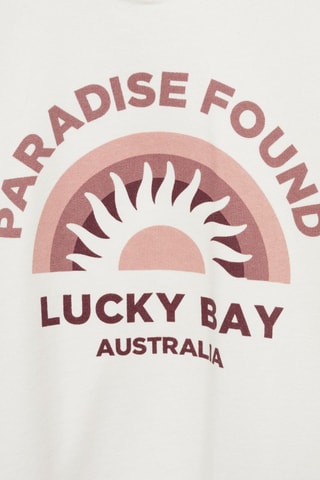 Sweat-shirt imprimé surf - Blanc cassé