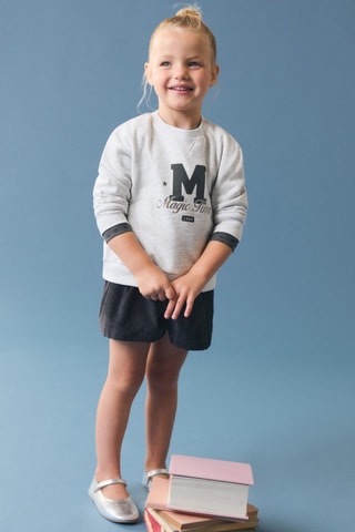 Sweat-shirt coton imprimé - Gris clair