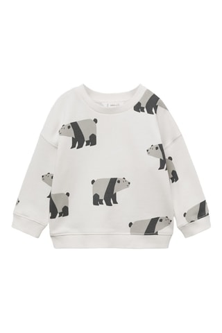 Sweat-shirt imprimé ours - Blanc cassé