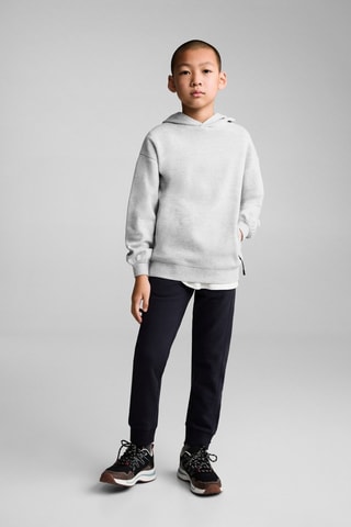 Sweat-shirt zippé à capuche - Gris chiné